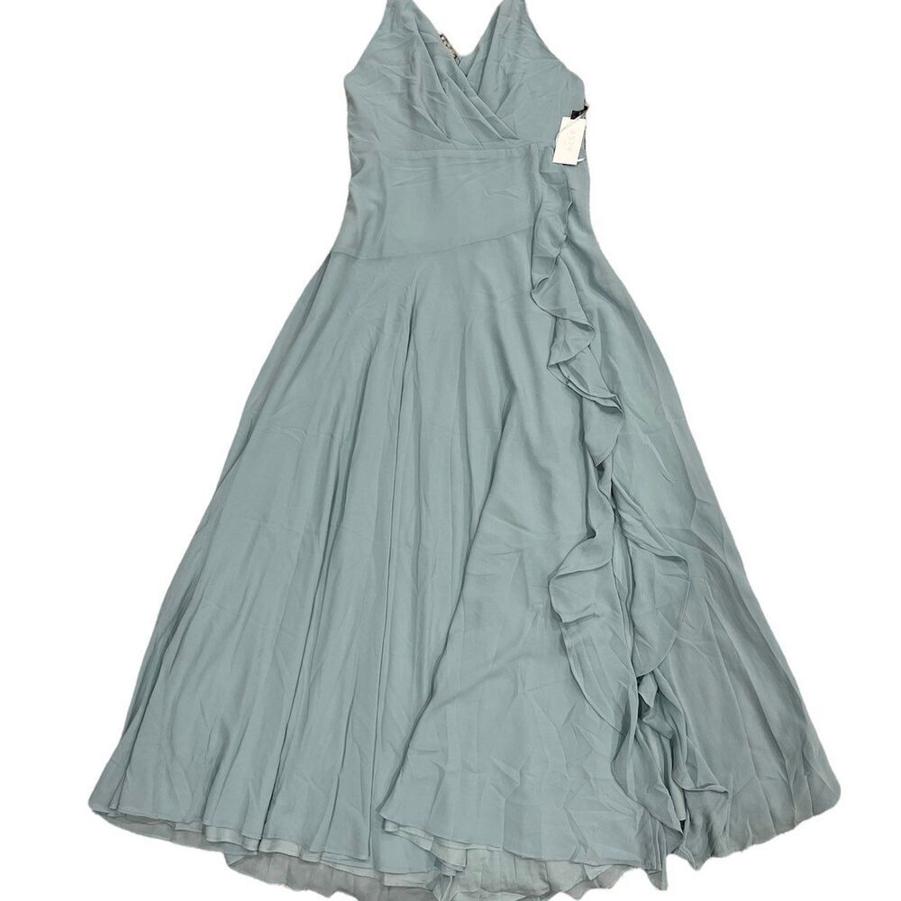 ASTR Teal Spaghetti Strap Holland Ruffle Maxi Dress L